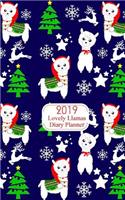 2019 Lovely Llamas Diary Planner: Christmas Festive Pattern