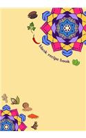 Blank Recipe Book: 7 x 10, 80 Pages, Unique Mandala Designs for Cover, Recipe for Kitchen, Cookbook, Journal, Blank book to Write in Classic Notebook Ruled Diary for M