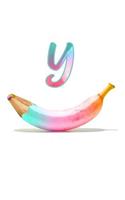 Y: Monogram Journal Personalized Notebook Letter Y Banana Pink Blue
