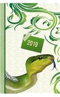 Snake 2019 Planner Diary: 12 Months & Week to Two Page Planner 140 pages 6"X 9" with Contacts - Password - Birthday lists & Notes(2019 Weekly Planner Organizer Diary Journal)