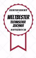Notizbuch - Zertifiziert - Weltbester - Technischer Zeichner