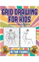 Drawing for beginners step by step (Grid drawing for kids - Action Figures)