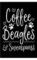 Coffee Beagles Sweatpants: Blank Lined Notebook Journal