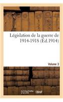 Législation de la Guerre de 1914-1918 Volume 3: Lois, Décrets, Arrêtés Ministériels Et Circulaires Ministérielles(Sciences Sociales)