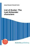 List of Avatar: The Last Airbender Characters(English)