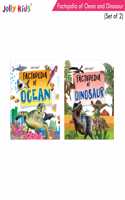 Jolly Kids Factopedia: Oceans And Dinosaurs Books Set of 2 For Young Readers Aged 3-8 Years| Learn About Whales, Sharks, Fossils, Spinosaurus And More!