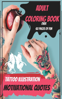 Tattoo design & motivational quotes coloring book