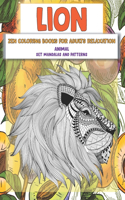Zen Coloring Books for Adults Relaxation Set Mandalas and Patterns - Animal - Lion