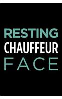 Resting chauffeur face: Blank lined novelty office humor themed notebook to write in: With a practical and versatile wide rule interior