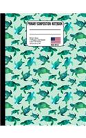 Primary Composition Notebook: Ocean Sea Turtles Back to School Composition Book for Teachers, Students, Kids and Teens