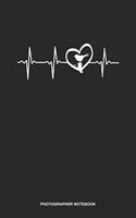 Photographer Notebook: Blank Log Book For Photographer And Camera Operator: Bird Photographer Journal - Heartbeat Ecg Gift