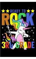 Ready to rock 3rd grade: Unicorn and magical creature fans design 120 Page composition Blank Notebook colleg ruled journal for your kids boy or girl to start a happy 1st day