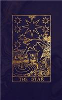 The Star: Tarot Card Journal - Midnight Marble and Rose Gold - 5 x 8 College Ruled Tarot Card Notebook