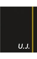 U.J.: Classic Monogram Lined Notebook Personalized With Two Initials - Matte Softcover Professional Style Paperback Journal Perfect Gift for Men and Women