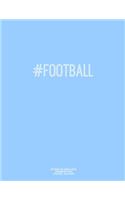 Notebook for Cornell Notes, 120 Numbered Pages, #FOOTBALL, Blue Cover
