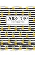 Semesterplaner 2018-2019: Oktober 2018 - September 2019: 19 x 23 cm: Ananas 4176