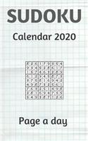 sudoku calendar 2020 page a day: shortz difficult sudoku 100+ (8" x 6" Inches)