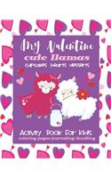 Valentine Activity Book Cute Llamas For Kids-Coloring Pages-Journaling-Doodling