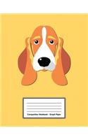 Composition Notebook - Graph Paper: Yellow Basset Hound Dog - 109 pages 8.5"x11" - White Blank 5x5 Exercise Book - School Subject - Gift For Kids Teenager Adult Teacher Student - Journ