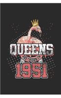 Queens Are Born In 1951: Graph Ruled Notebook - Journal for Birthday Gift Idea