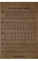 Praise To The Lord The Almighty Hymn Sermon Notes Journal