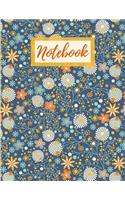 Retro flower print notebook