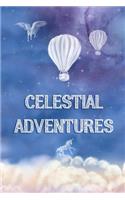 Celestial Adventures: Adventure Journal, Child Diary, Sky Blue Celestial Cover with Cloud Theme.