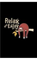 Relax and enjoy: 6x9 Sloth - grid - squared paper - notebook - notes