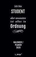 Kalender 2020 für Studenten: Wochenplaner / Tagebuch / Journal für das ganze Jahr: Platz für Notizen, Planung / Planungen / Planer, Erinnerungen und Sprüche