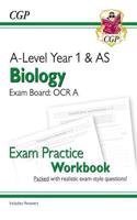 New A-Level Biology for 2018: OCR A Year 1 & AS Exam Practice Workbook - includes Answers