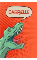 Gabrielle: Personalized Dino Handwriting Practice Paper for Kids Notebook with Dotted Lined Sheets for K-3 Students 120 Pages 6x9