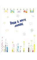 Draw and Write Journal: 8.5x11 110 Pages, 50+ Illustrations, Primary Composition Notebook Grade K-2 with Picture Space, Travel Notebook / Journal(5 Super Draw and Write Books)