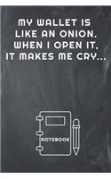 My Wallet Is Like an Onion. When I Open It, It Makes Me Cry... Notebook