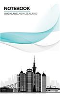 Notebook Auckland, New Zealand: Lined Ruled with Notes Section Box Modern City Skyline Themed Notebooks and Journals