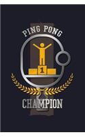 Ping Pong Champion: Blank Paper Sketch Book - Artist Sketch Pad Journal for Sketching, Doodling, Drawing, Painting or Writing