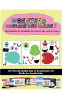 Aktivitätsbücher für Kleinkinder für Kinder im Alter von 2 bis 4 Jahren: (20 vollfarbige Kindergarten-Arbeitsblätter zum Ausschneiden und Einfügen - Monster 2)(51 Aktivitätsbücher Für Kleinkinder Für Kinder Im Alt)
