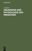 Grundriss Der Physiologie Des Menschen