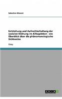 Entstehung und Aufrechterhaltung der sozialen Ordnung im Alltagsleben - ein Überblick über die phänomenologische Sichtweise