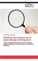 Análisis de errores en el aprendizaje del Español