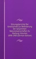 Sitzungsberichte Der Gesellschaft Zur Beforderung Der Gesammten Naturwissenschaften Zu Marburg, Volumes 1898-1900 (German Edition)