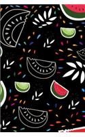 Cool Watermelon Pattern: Lined Notebook Journal - For Fruit Lovers Enthusiasts - Novelty Themed Gifts