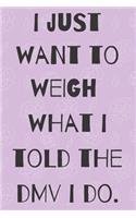 I Just Want to Weigh What I Told the DMV I Do