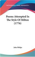 Poems Attempted In The Style Of Milton (1776)