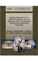 Doherty Research Co V. Vickers Petroleum Co U.S. Supreme Court Transcript of Record with Supporting Pleadings