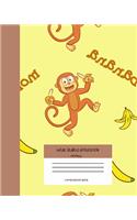 Wide Ruled Monkey Notebook Composition Book