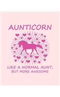 Aunticorn like a normal aunt, but more awesome: Journal and Notebook for Girls - Composition Size 120 Pages of (7.5"x9.75") With Lined, Perfect for Journal and Notes.