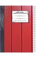 Graph Paper Composition Notebook: 110 Pages - Quad Ruled 4x4 - 8.5" x 11" Red Fence Large Notebook with Grid Paper - Math Notebook For Students