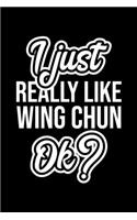 I Just Really Like Wing Chun Ok?: Christmas Gift for Wing Chun lover - Funny Wing Chun Journal - Nice 2019 Christmas Present for Wing Chun - 6x9inch 120 pages