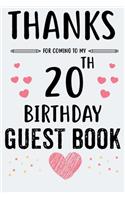 20th Birthday Guest Book