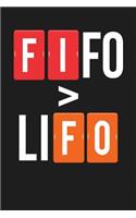 FIFO > LiFO: Dark Gray, Red & Orange Design, Blank College Ruled Line Paper Journal Notebook for Accountants and Their Families. (Bookkeeping and Tax Season 6 x 